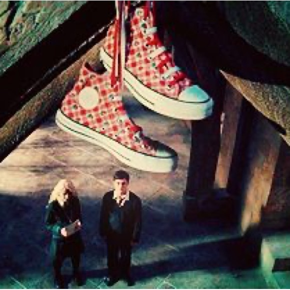 Converse ASO Luna Lovegood Strawberry Cherry Hi Top Sneakers - Picture 10 of 11